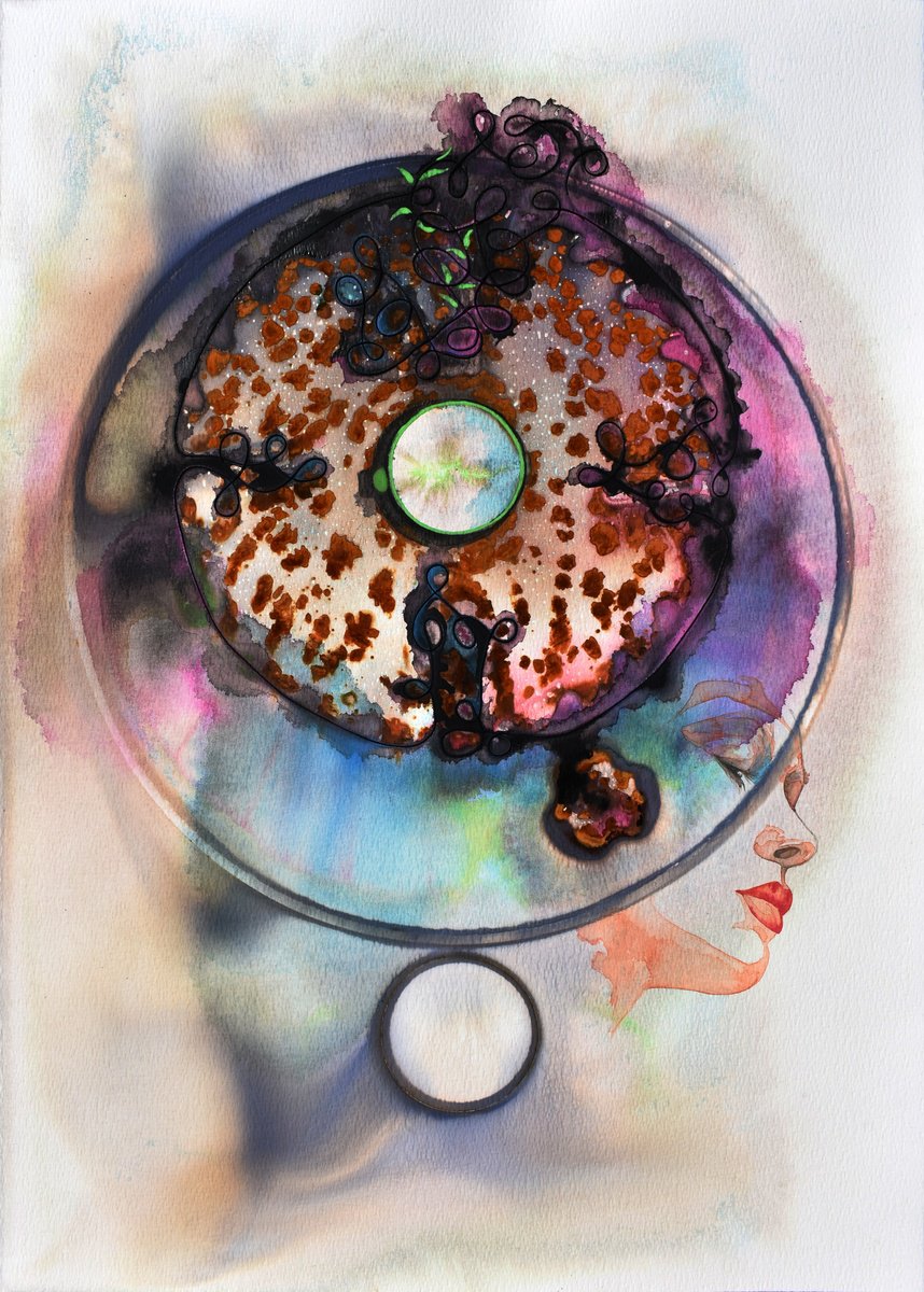 Abstract Acrylic Painting By Milena Nicosia, 21 X 29", Olga, Original Artwork