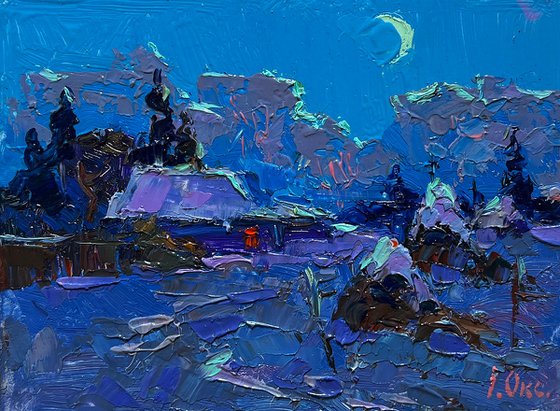 Moonlit winter night