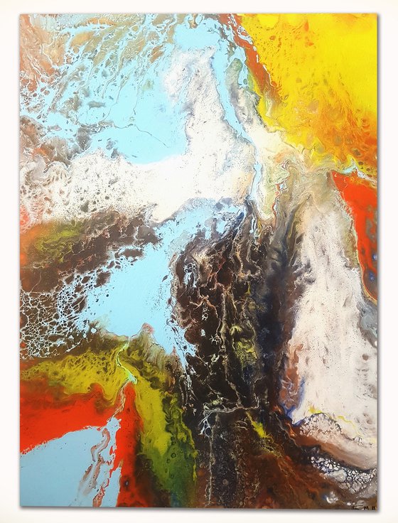 Shaman Way of Life, Modern Art, Paint Pouring Art, Acrylic Wall Art, Paint Pour Abstract, Fluid Abstract Art, Fluid Acrylic Abstract
