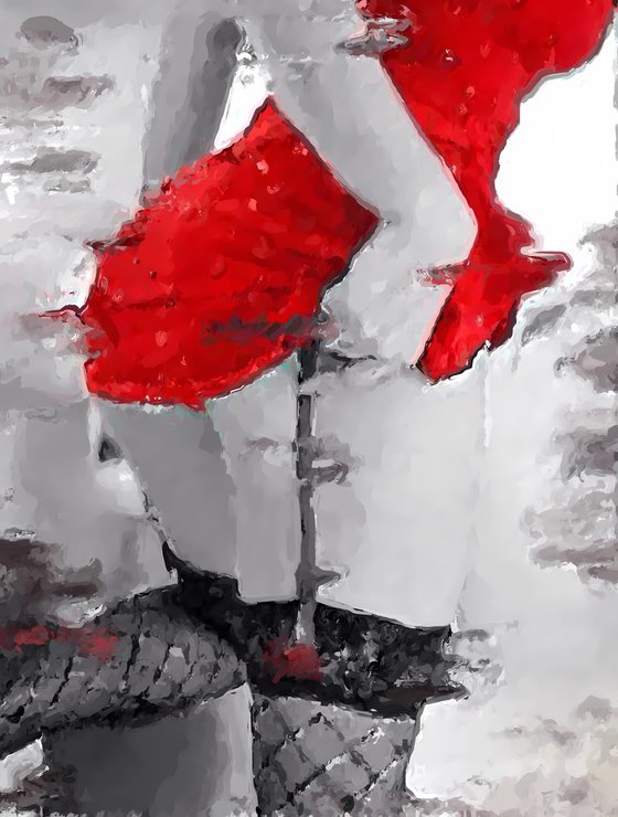 Woman in red dress