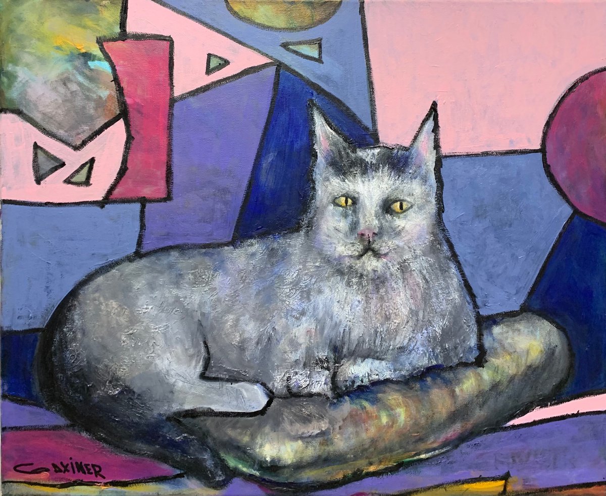 Urban And Pop Oil Painting , Cats And Cats By Leo Baxiner, 24 X 20, Artwork For Sale On Artfinder