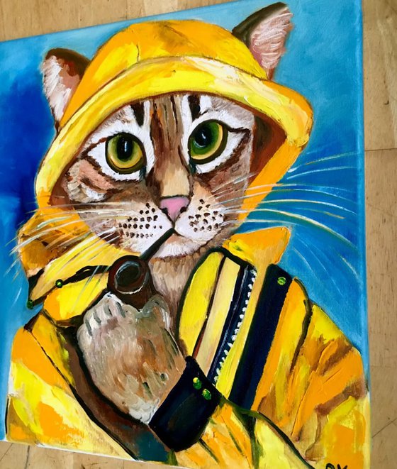 Troy The  Cat, fisherman