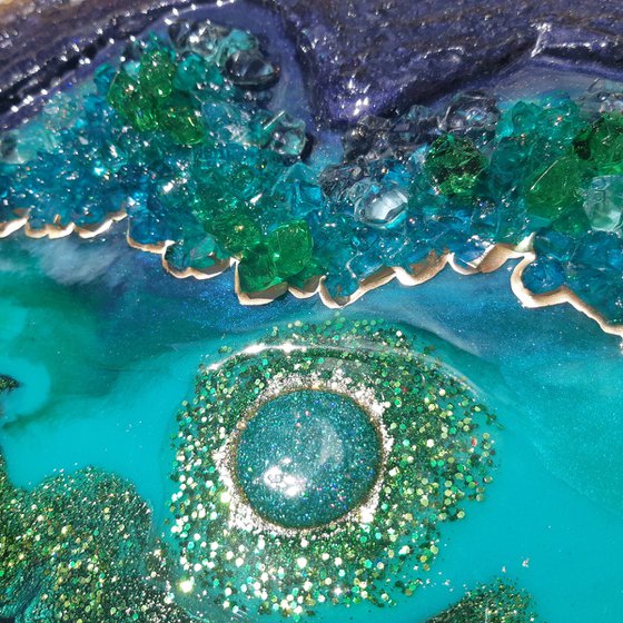 Malachite. 118 x 60 cm  Diptych Geode Art, wall art, Resin art, Resin painting, Modern art