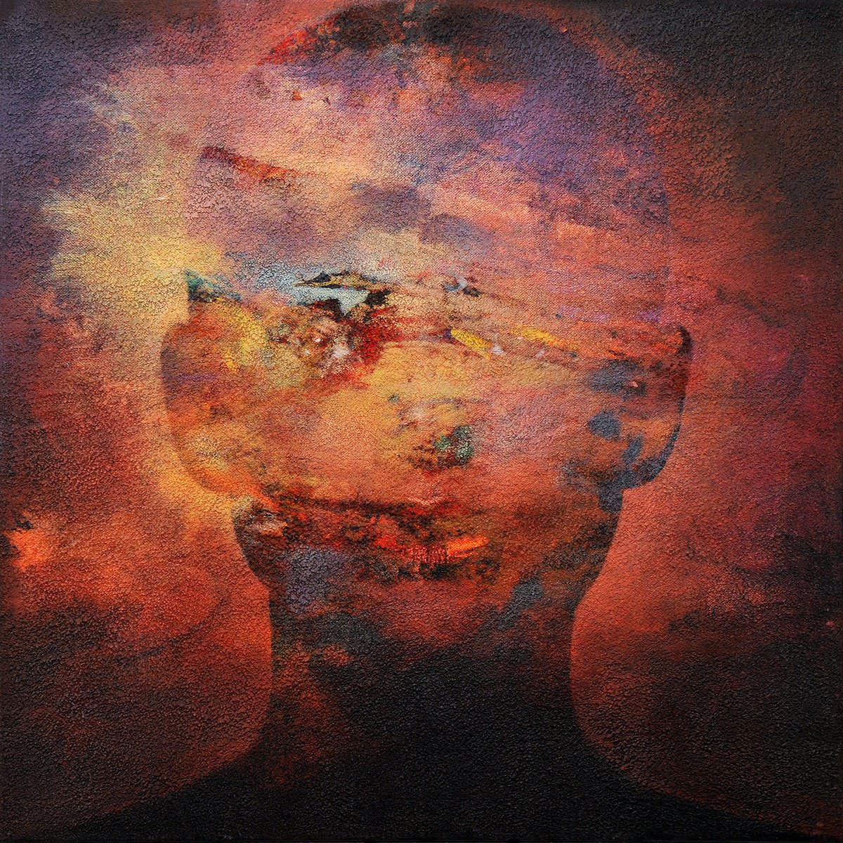 Portrait Painting By Karin Vermeer, 39 X 39", Bronzite, Original Artwork