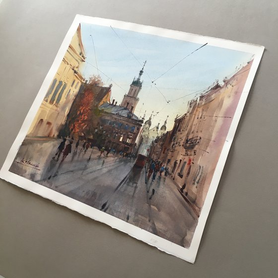 Romantic old city painting