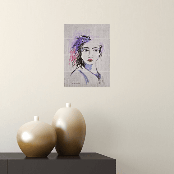Portrait in Purple of a Woman