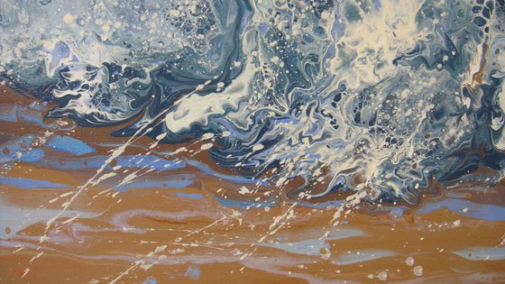 47.2” LARGE Seascape Painting “Waves”