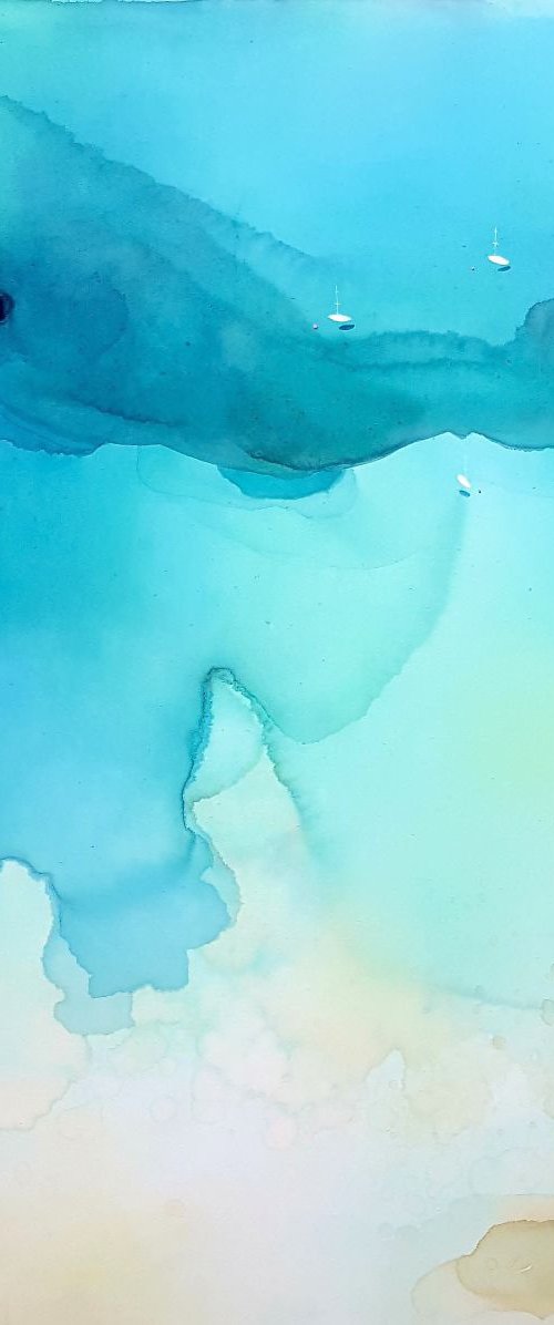 Blue bay | Endless Blue 36 x 36 " (91×91 cm) by Yuliya  Martynova