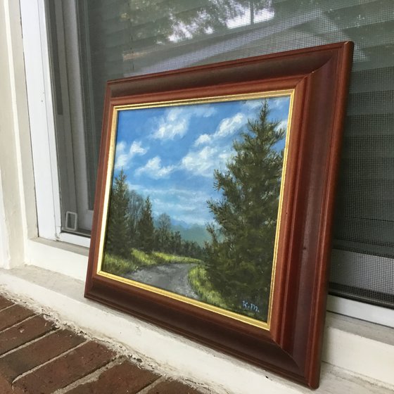 BACKROAD SUNSHINE - oil 8X10 (SOLD)