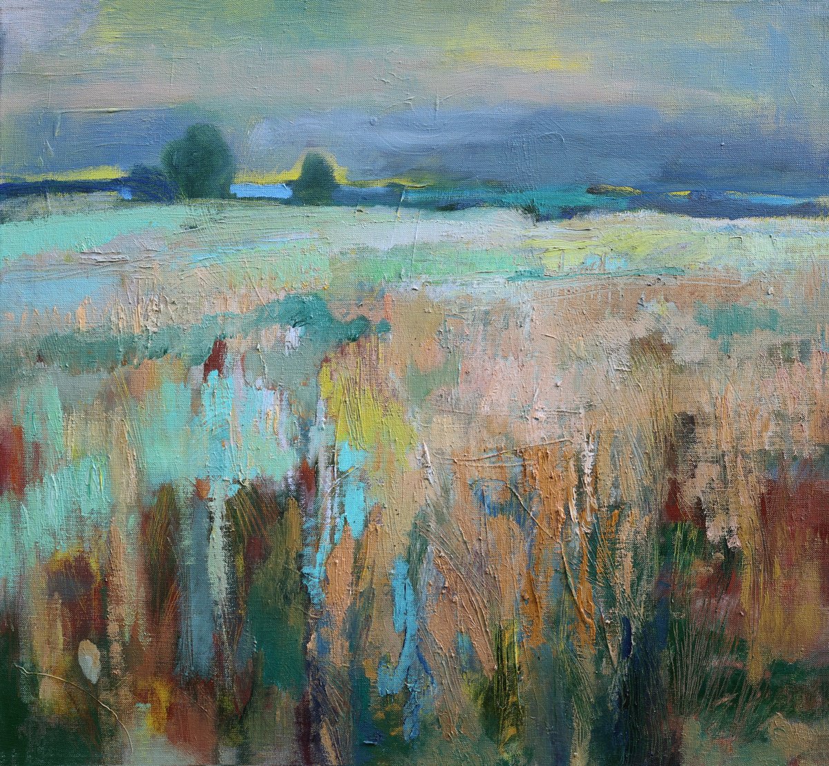 Impressionistic Landscape Oil Painting By Artem Andreichuk, 26 X 24, Landscape, Original Artwork