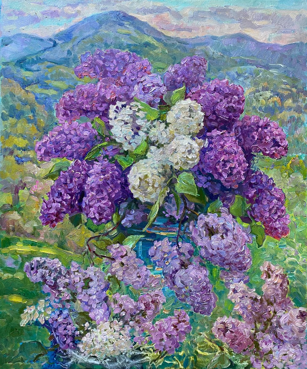 Impressionistic Botanical Oil Painting By Aleksandr Dubrovskyy, 20 X 24, Spring Bliss, Original Artwork