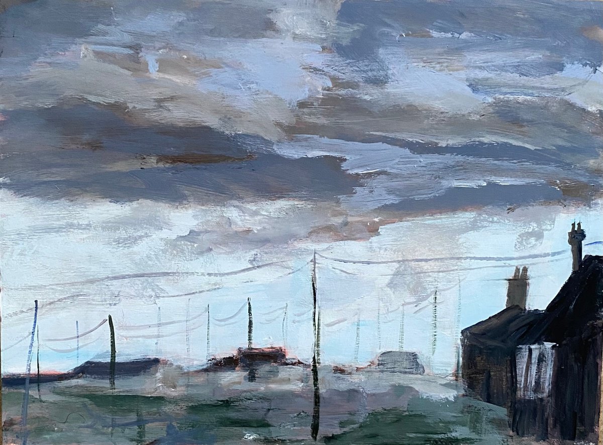  Rainy Morning, Dungeness By Nikki Wheeler, 12 X 9, Artwork For Sale On Artfinder