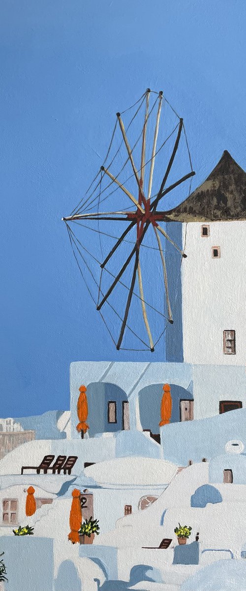 Windmill of Oia, Greece by Anne Shaughnessy