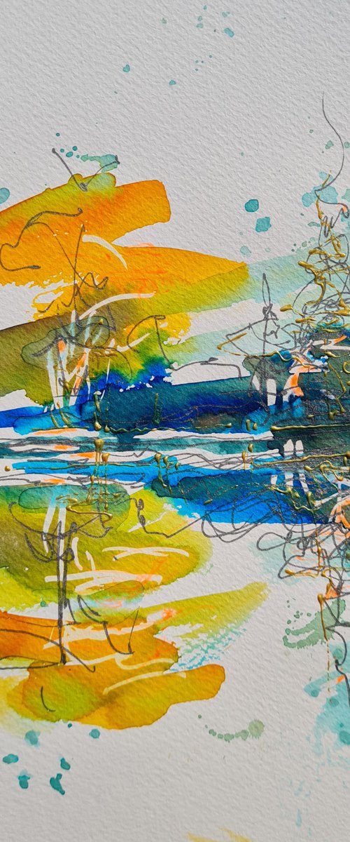In the autumn sunshine gesture 1. 21x29cm by Simon Tünde