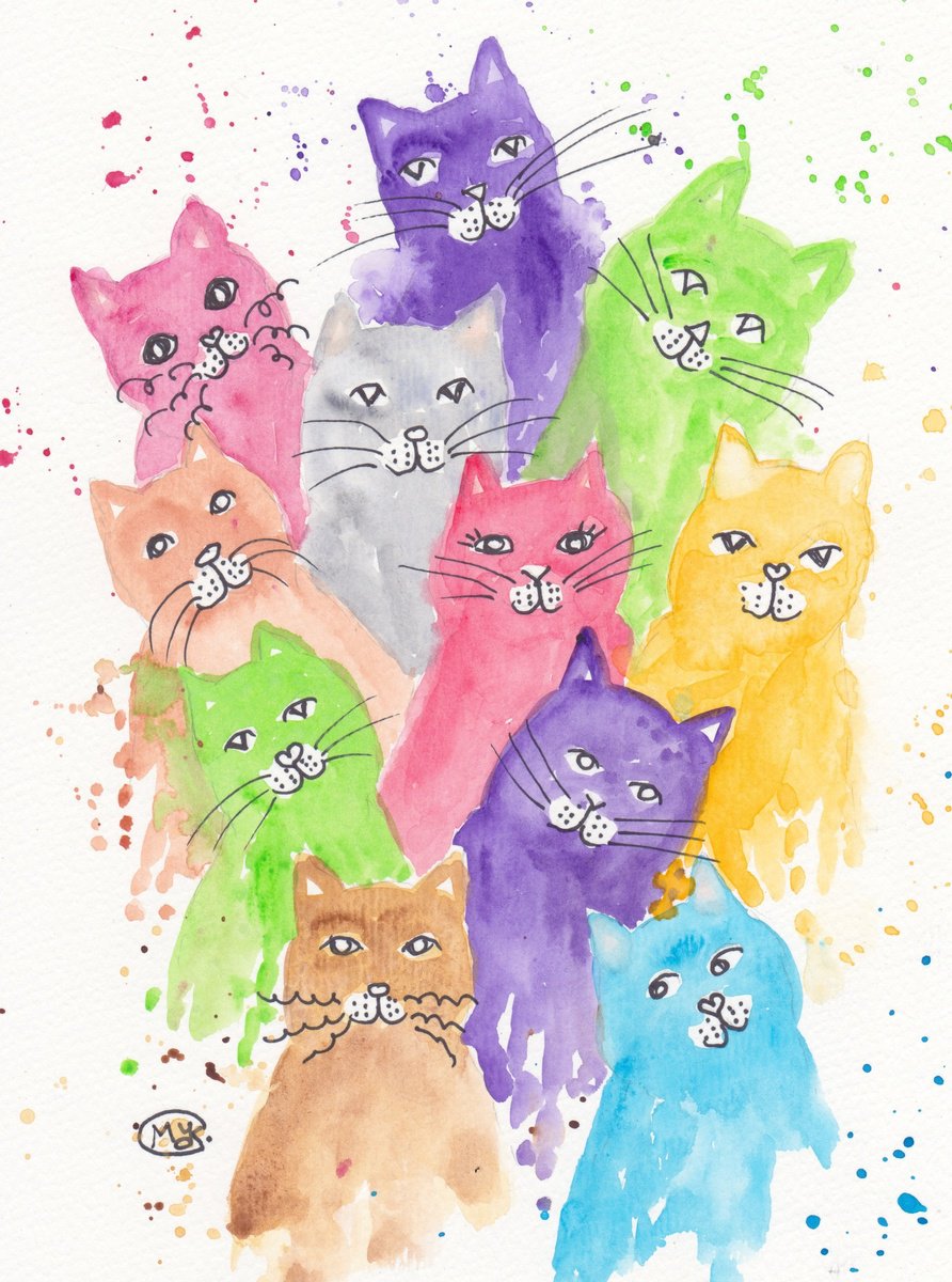 Expressive Animal Watercolour By Marjansart, 8 X 12", Cats, Kittens And Even More, Original Artwork