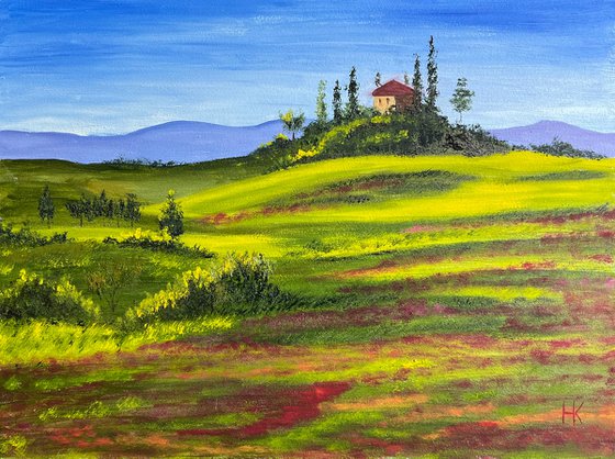 Tuscany Poppy Field Painting