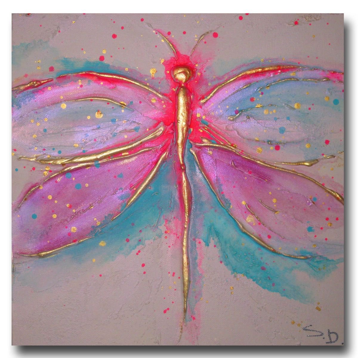 Dragonfly Acrylic Painting By Sharon Deegan Artfinder
