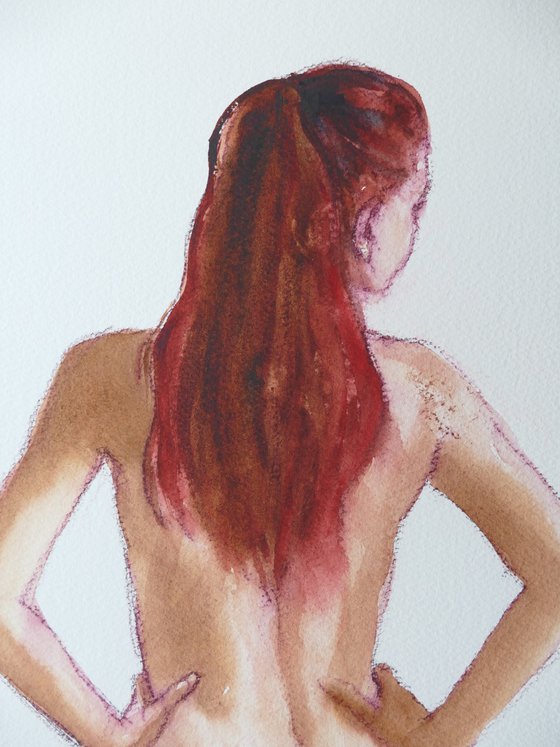 Female nude back study