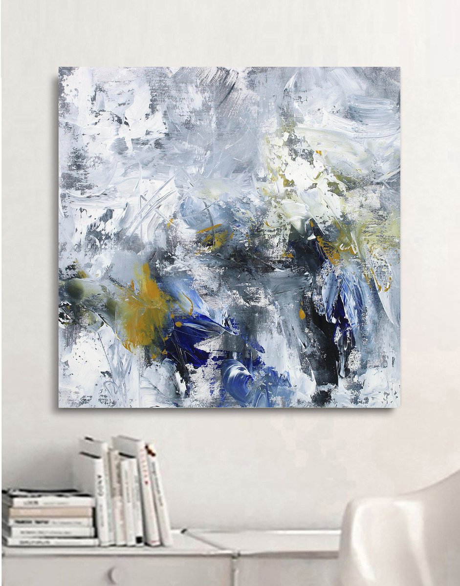 Abstract Oil Painting By Hugh Abernethy, 24 X 24, Nogurt, Original Artwork