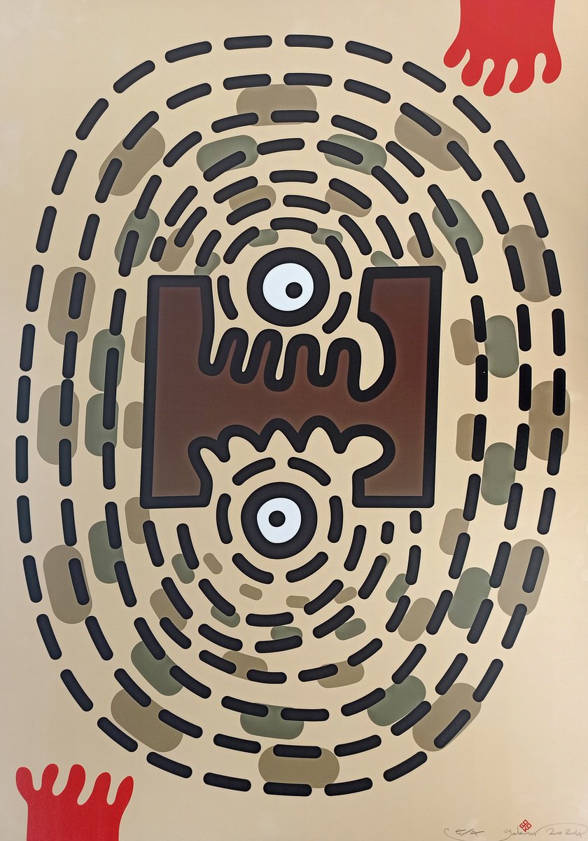 Graphic Abstract Giclee Print By Gokhan Okur, 27 X 39, Harrasment 03, Original Artwork