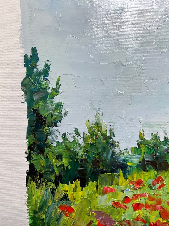 Lilac valley with popies 1