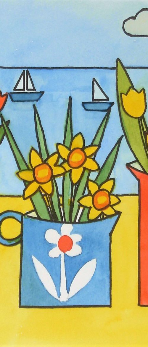 Tulips and Daffodils by Jan Rippingham
