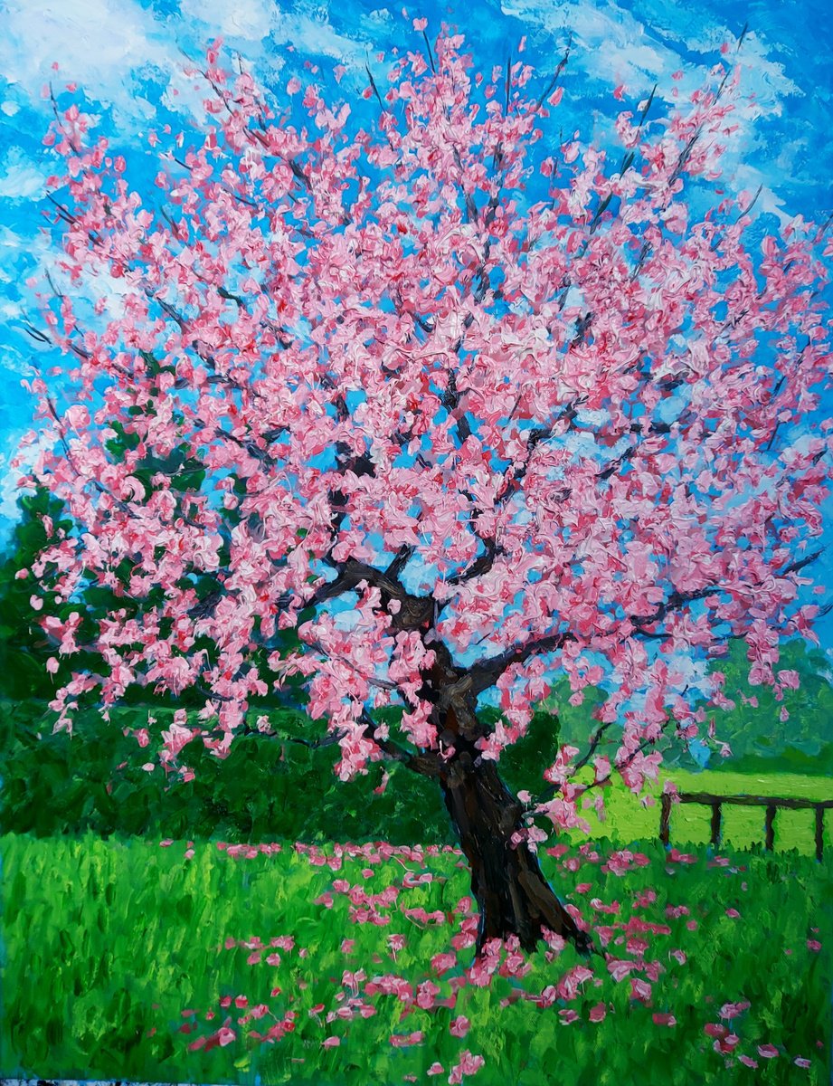Botanical Oil Painting By Colin Ross Jack, 20 X 26, Blossom Tree #40, Original Artwork