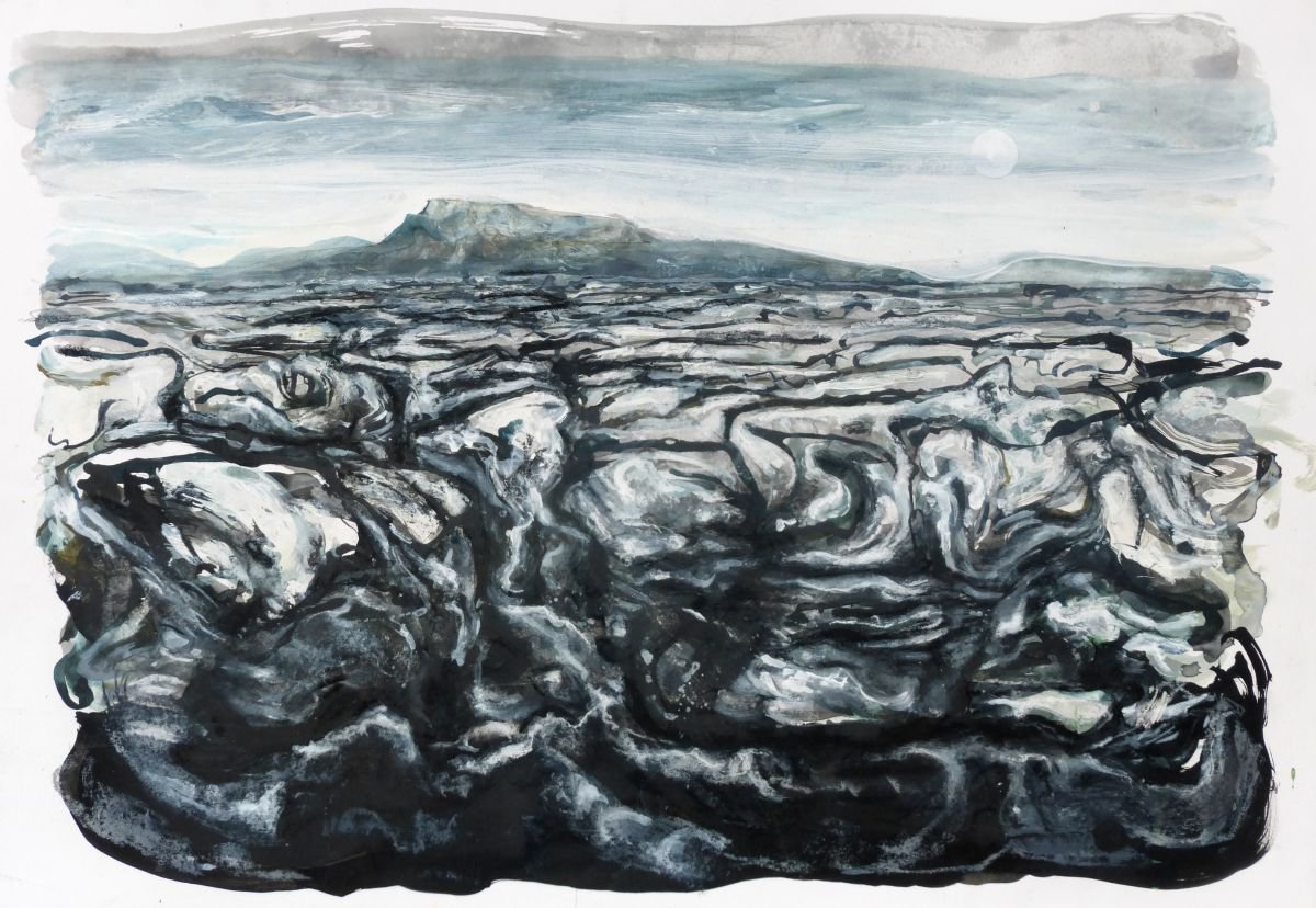 Expressive Landscape Painting By John Sharp, 20 X 13, Scales Moor, Original Artwork