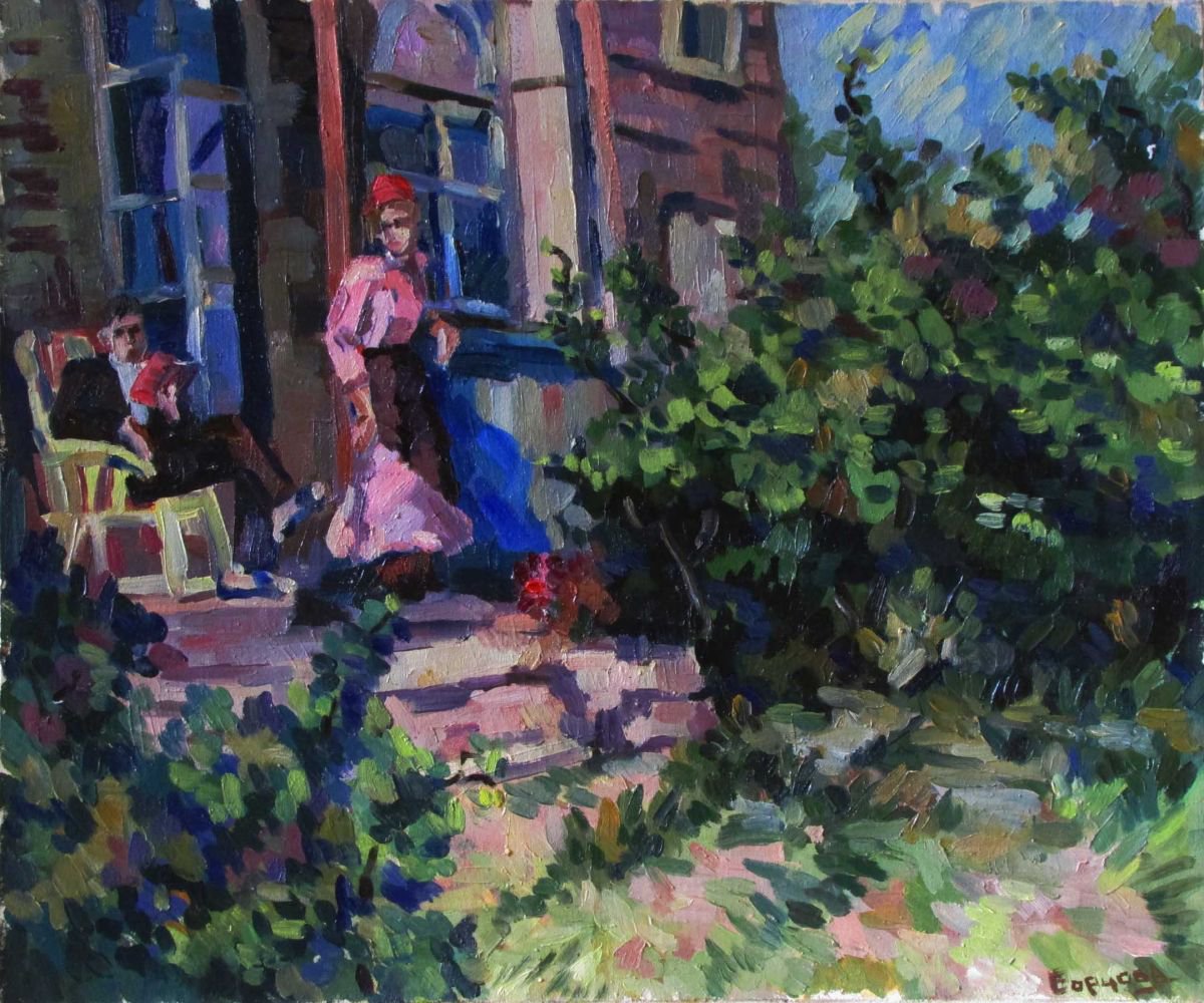 Impressionistic Landscape Oil Painting By Kateryna Bortsova, 24 X 20", Summer Time, Original Artwork