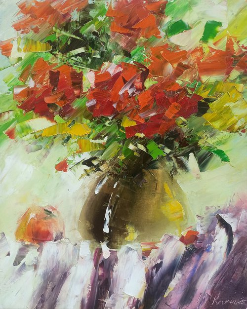 Still life - field flowers (40x50cm, oil painting,  ready to hang) by Aram Movsisyan