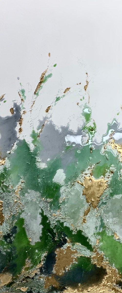 Green Goddess -  Textured Abstract by Sarah Berger
