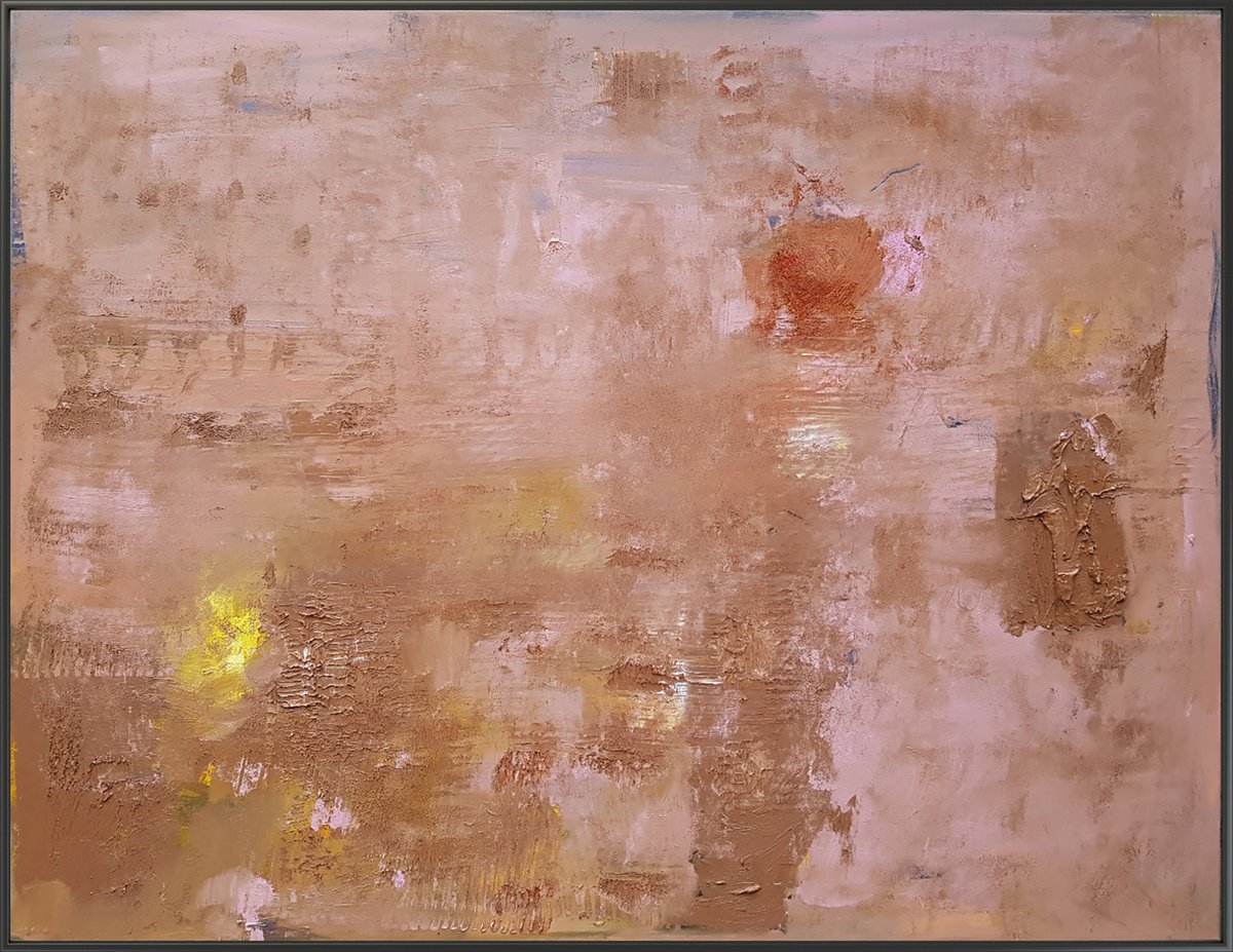 Organic Abstract Oil Painting By Gabriel Prundeanu, 77 X 59, Large Painting Abstract Art, Original Artwork