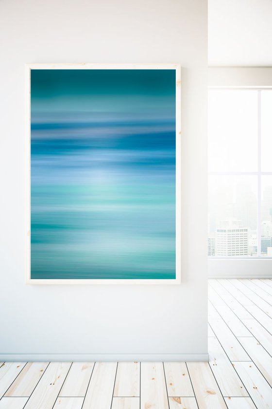 Everlasting  Extra large canvas in beautiful shades of mineral green and blue