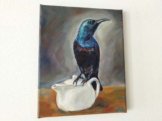 Sunbird On A Tee Pot