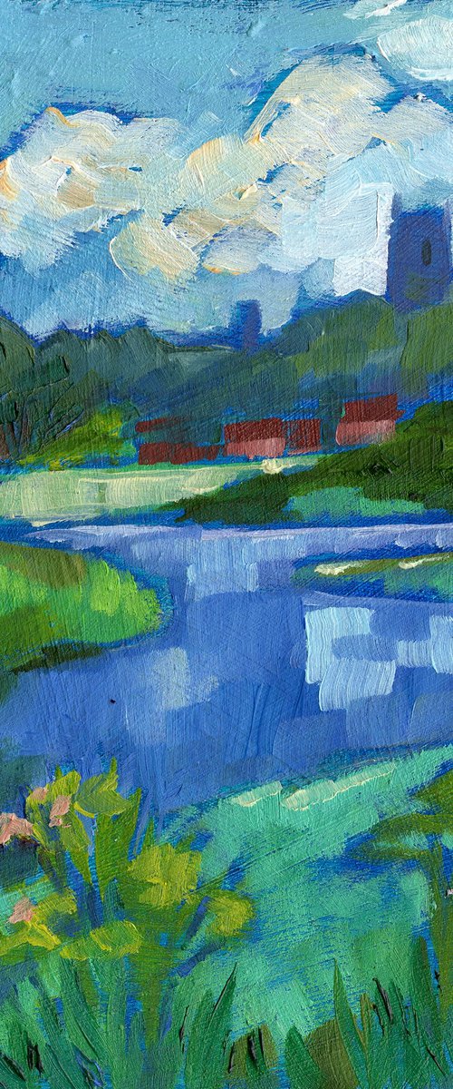 Blakeney from Morston Creek - Miniature Landscape by Mary Kemp