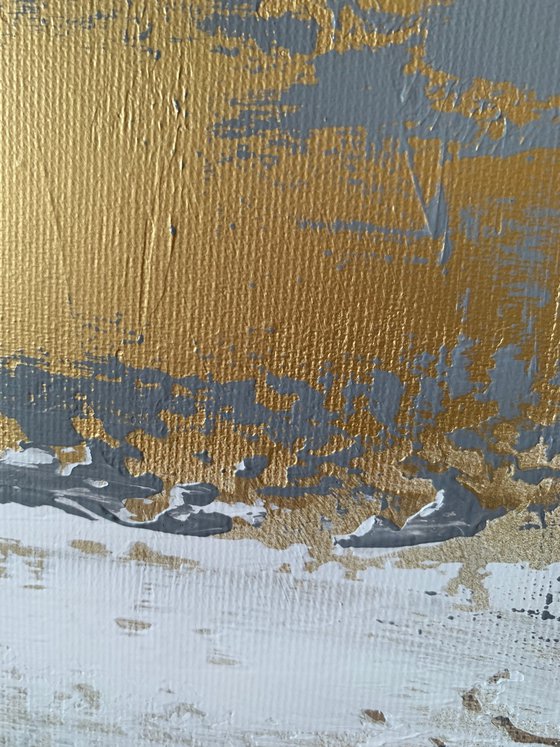 Blue grey gold abstraction.