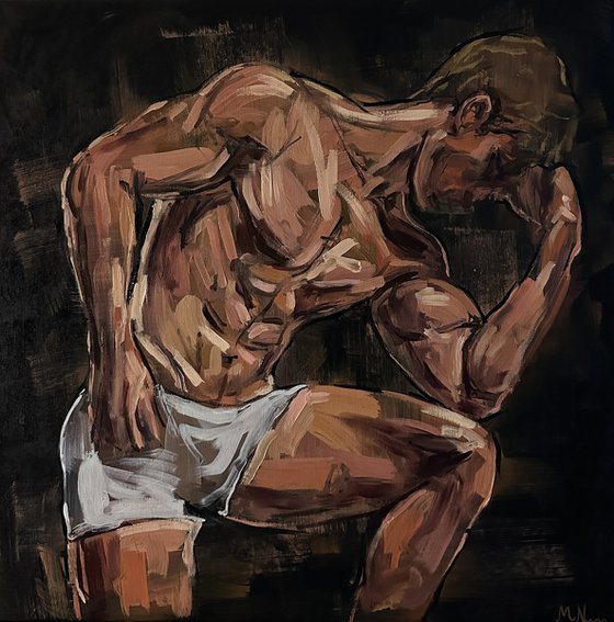 Male nude, naked man, gay painting