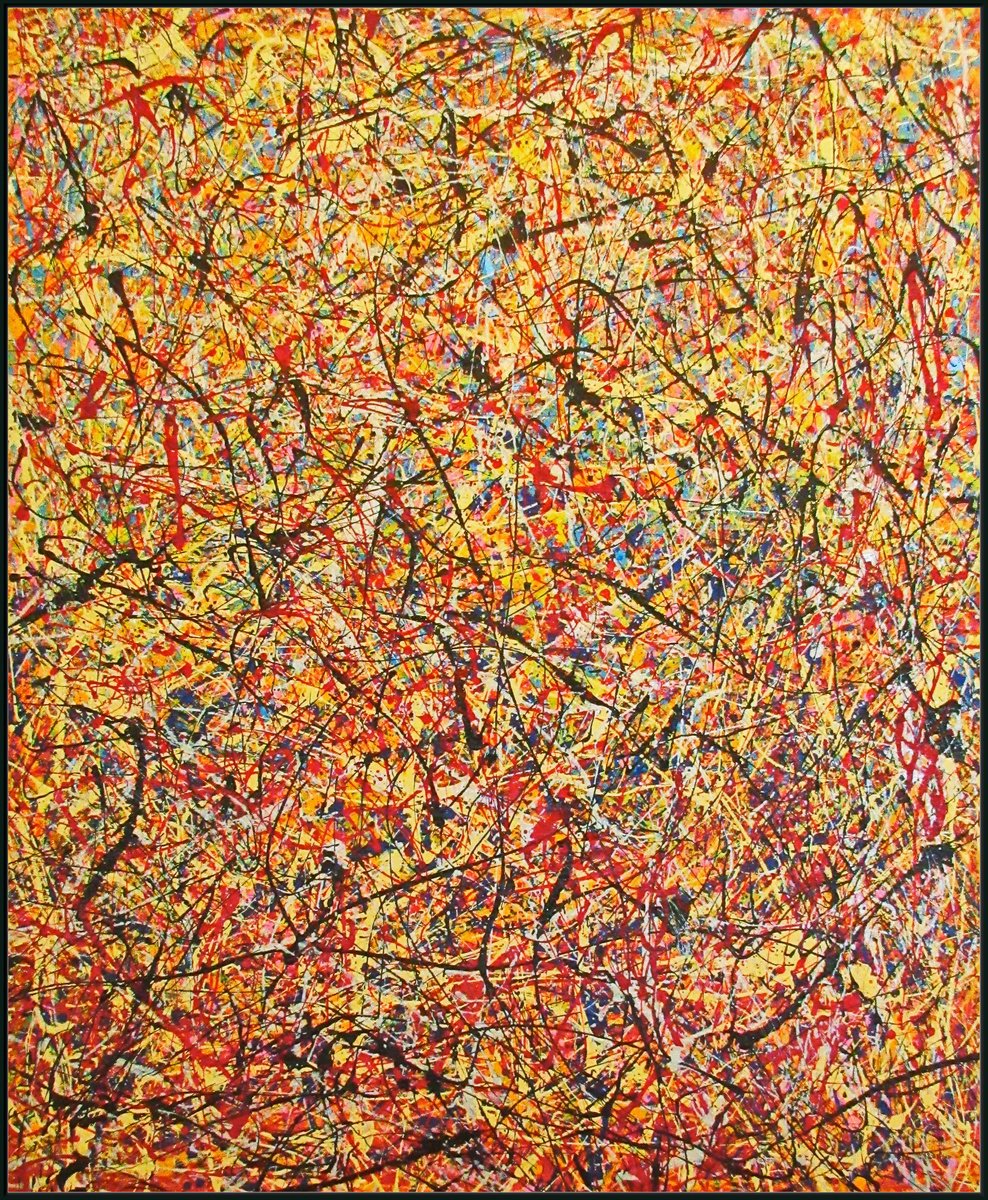 Abstract Acrylic Painting By Tomas Gorjanc - Tomo, 35 X 43", Color Conversion, Original Artwork