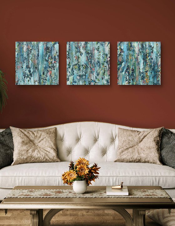 Pluie Bleue Triptych