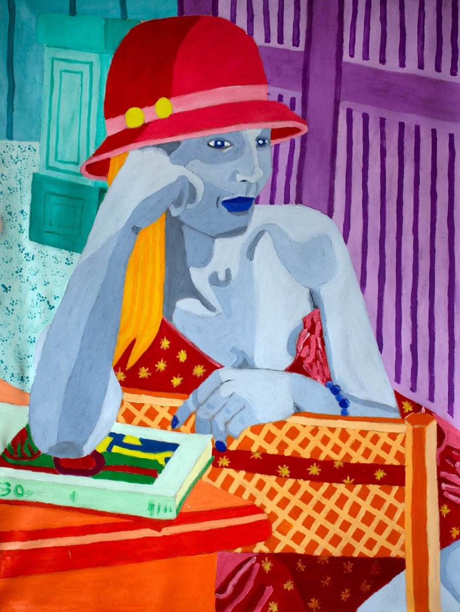 Expressive Portrait Oil Painting By Randall Steinke, 40 X 30", Ashley No. 10, Original Artwork