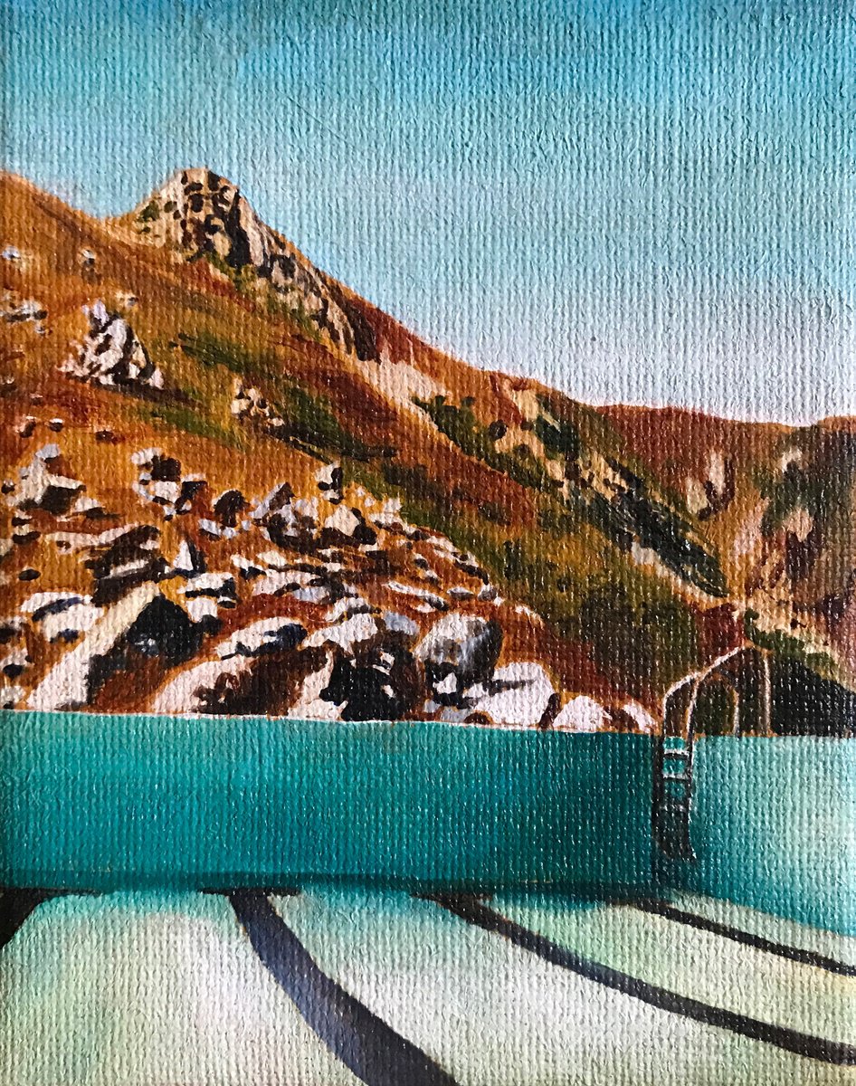 Surrealistic Landscape Oil Painting By Sofia Fresia, 8 X 10", Equilibrio Dinamico 8/14, Original Artwork