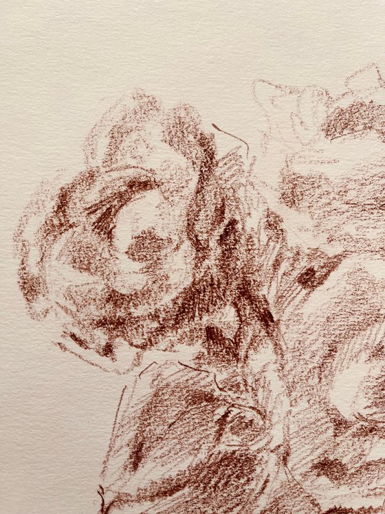 Roses #3 2020. Original charcoal drawing
