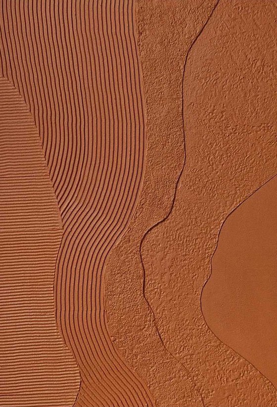 "Nile 2" Terracotta textured abstract art