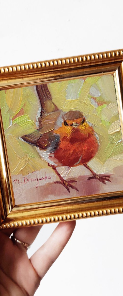 Robin bird by Nataly Derevyanko