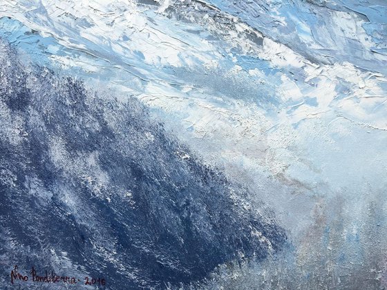 Matterhorn (Mont Cervin) - original swiss mountain landscape oil painting on stretched canvas