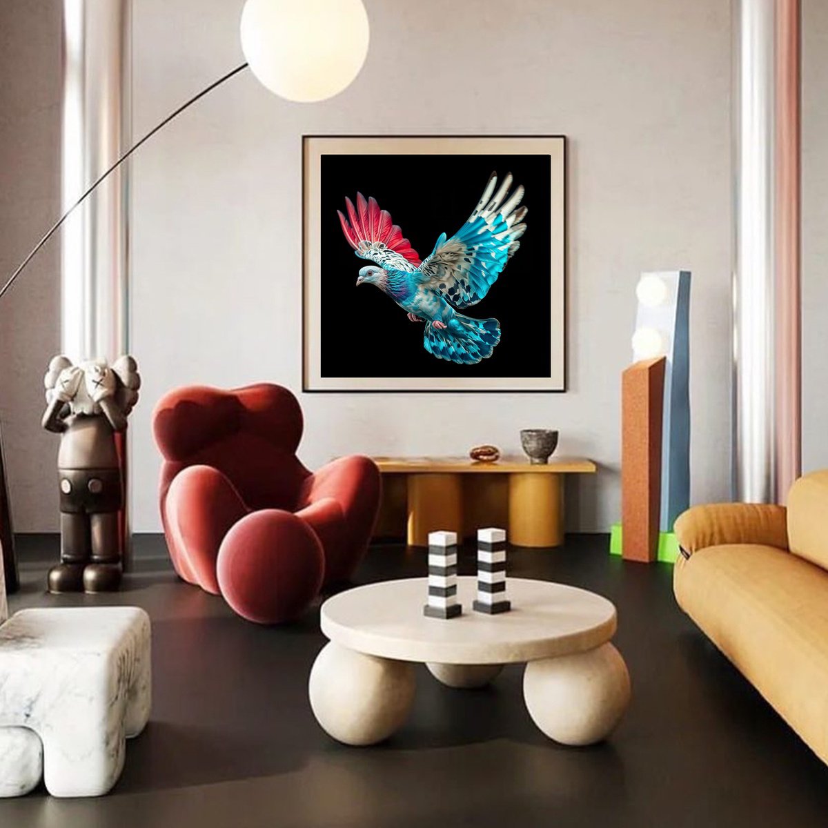 Photorealistic Animal Photograph By Michael Filonow, 32 X 32", Nicobar Pigeon, Original Artwork
