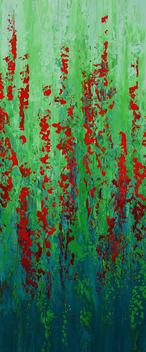 Red Flowers - Flower Field by Suzanne Vaughan