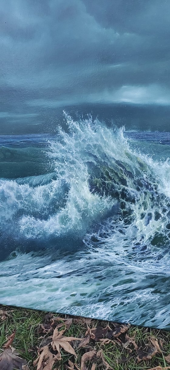 Tumultuoso e mutevole - seascape oil painting Italy