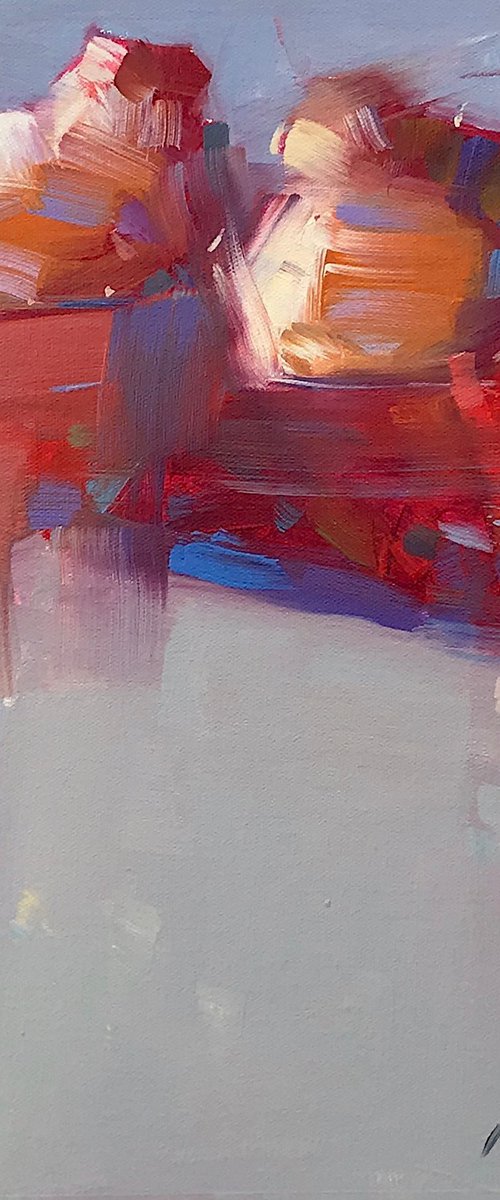 Boats on the Shore, Original oil painting, Handmade artwork, One of a kind by Vahe Yeremyan