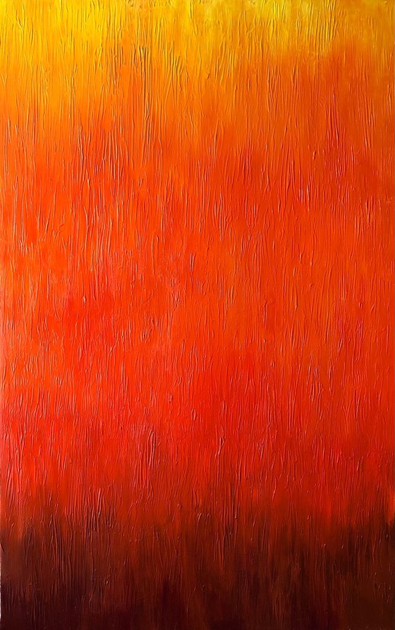 Flame, large abstract painting 110-70cm